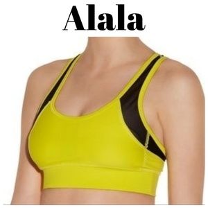 Alala Zip It Up Mesh Insert Neon Sports Bra Size S